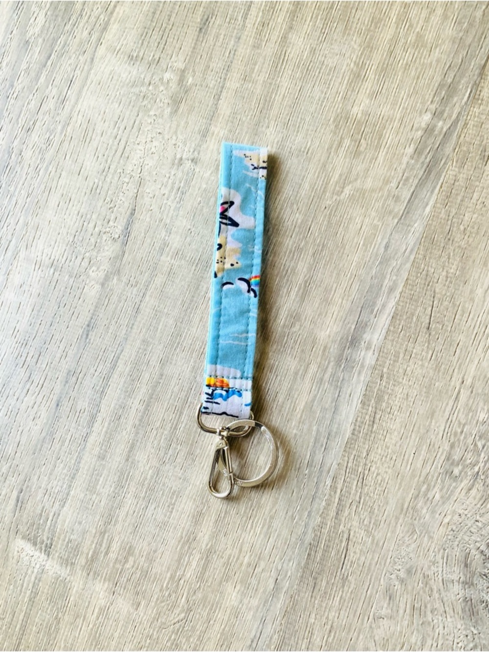 Vera Bradley Beach Print Wristlet Keychain OS